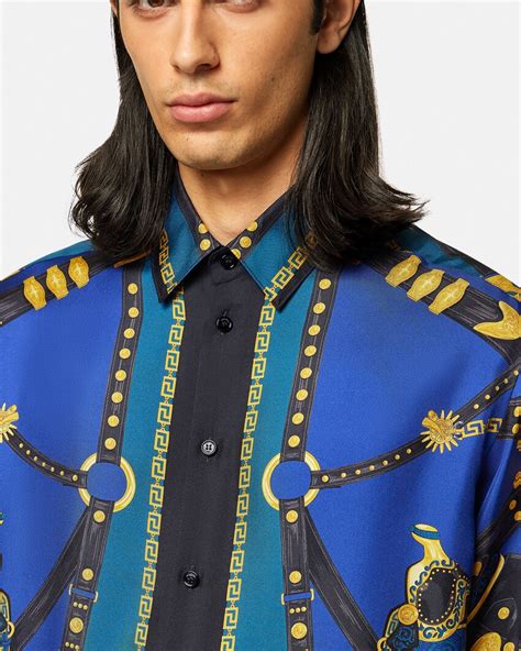 versace medusa music silk shirt|versace medusa print t shirt.